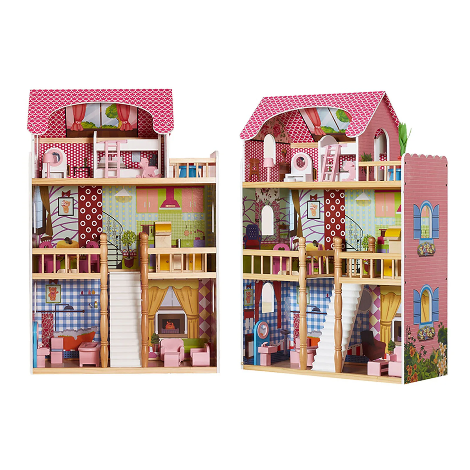 3 Story Dollhouse for Kids Doll Cottage Wooden Dollhouse with 14 Accessories Balcony Stairs for Boys Girls Above 3 Years Old
3 Story Dollhouse for Kids Doll Cottage Wooden Dollhouse with 14 Accessories Balcony Stairs for Boys Girls Above 3 Years Old