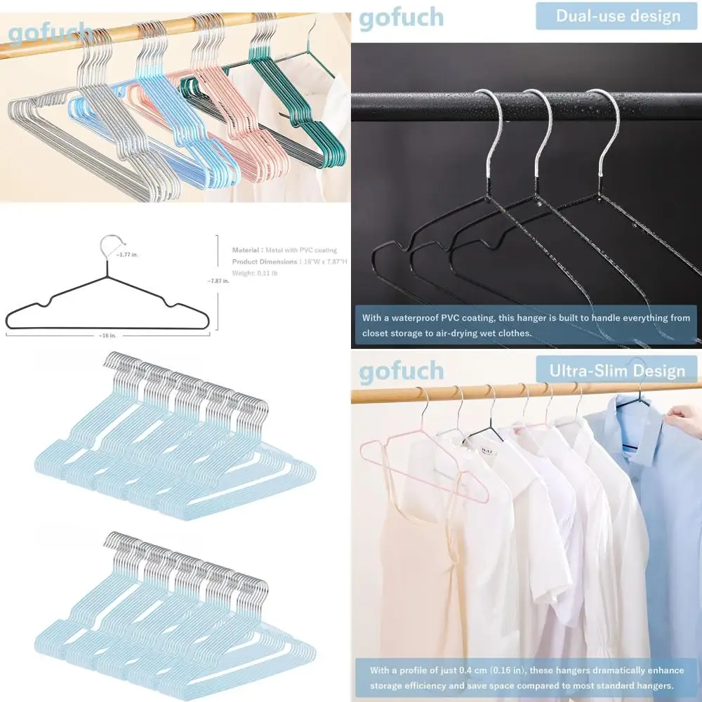 100 упаковок 16 ультратонких вешалок с нескользящим ПВХ-покрытием для компактного хранения в шкафу — синий
100 упаковок 16 ультратонких вешалок с нескользящим ПВХ-покрытием для компактного хранения в шкафу — синий