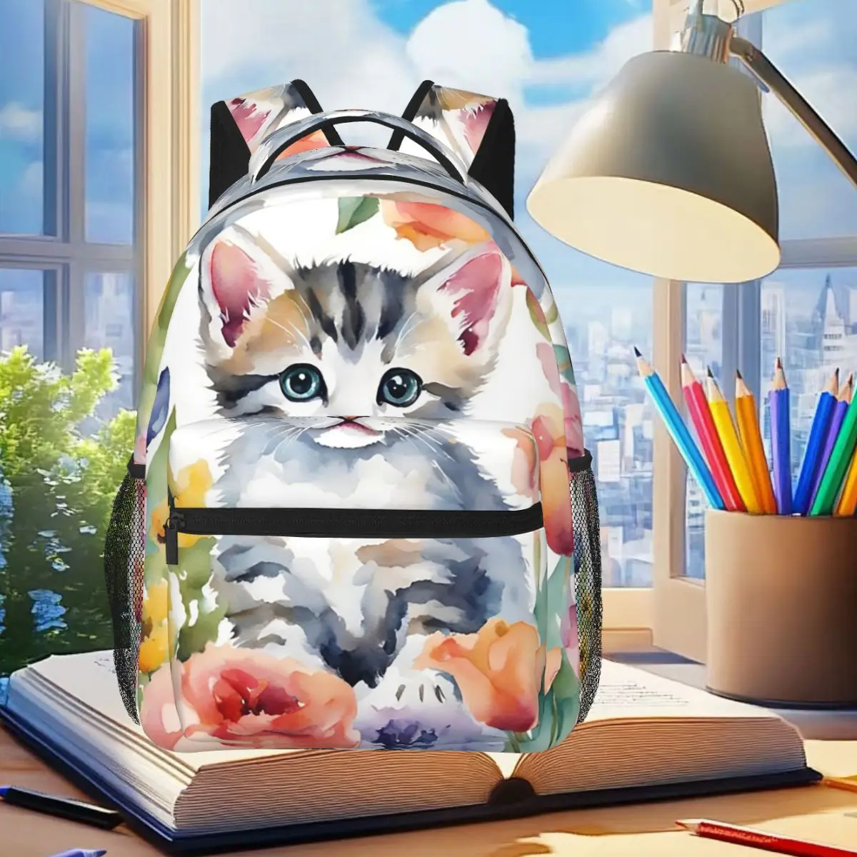 Oil Painting Kitten And Yellow Flower Backpack Student Boys Girls BookBag Kids School Bag Laptop Shoulder Bags for Men Women
Oil Painting Kitten And Yellow Flower Backpack Student Boys Girls BookBag Kids School Bag Laptop Shoulder Bags for Men Women
