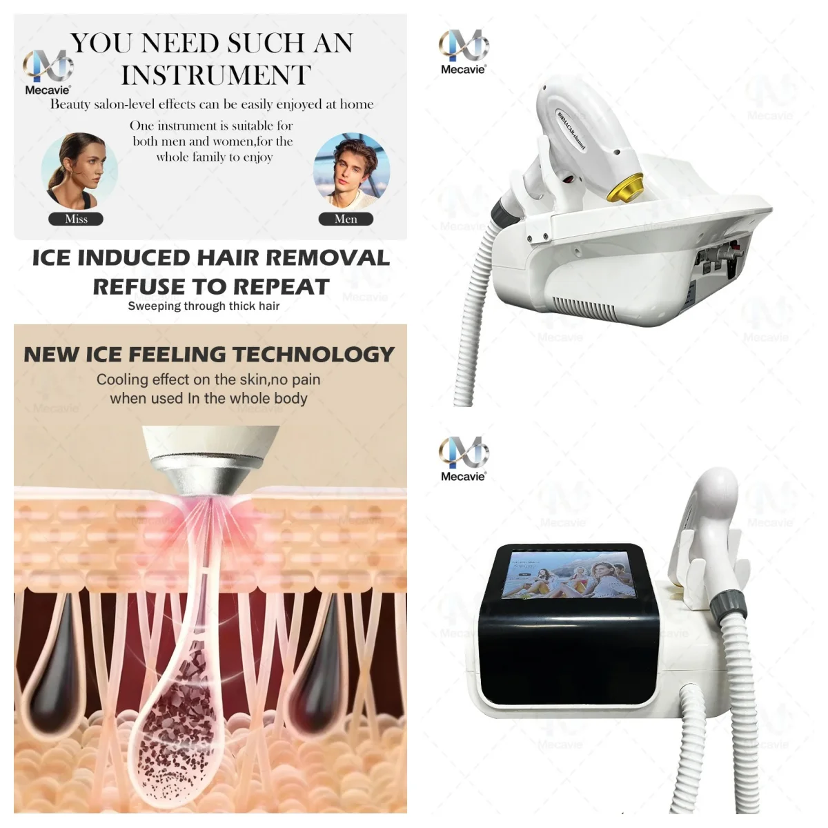 2026 Newest Professional Mini Diode Ice Titanium Laser Hair Removal Machine, 4000W 3 Wavelength Painless Permanent Body Hair Reduction Device, Ice Cooling System Suitable for Full Body Facial Bikini Epilation, CE Certified Portable Beauty Equipment
2026 Newest Professional Mini Diode Ice Titanium Laser Hair Removal Machine, 4000W 3 Wavelength Painless Permanent Body Hair Reduction Device, Ice Cooling System Suitable for Full Body Facial Bikini Epilation, CE Certified Portable Beauty Equipment