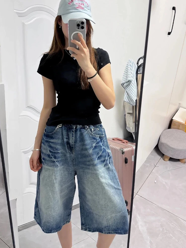 Джинсы женские больших размеров, синие, из денима Seven-Five, весна-лето, свободные, с высокой талией, прямые, широкие штанины, средней длины
Джинсы женские больших размеров, синие, из денима Seven-Five, весна-лето, свободные, с высокой талией, прямые, широкие штанины, средней длины