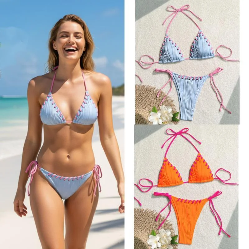 Beach Bikini Set Women Bikini Set Solid Color Funny Swimsuit Spaghetti Strap Bikini Triangle Bottom Beach Vacation Swimwear New
Beach Bikini Set Women Bikini Set Solid Color Funny Swimsuit Spaghetti Strap Bikini Triangle Bottom Beach Vacation Swimwear New