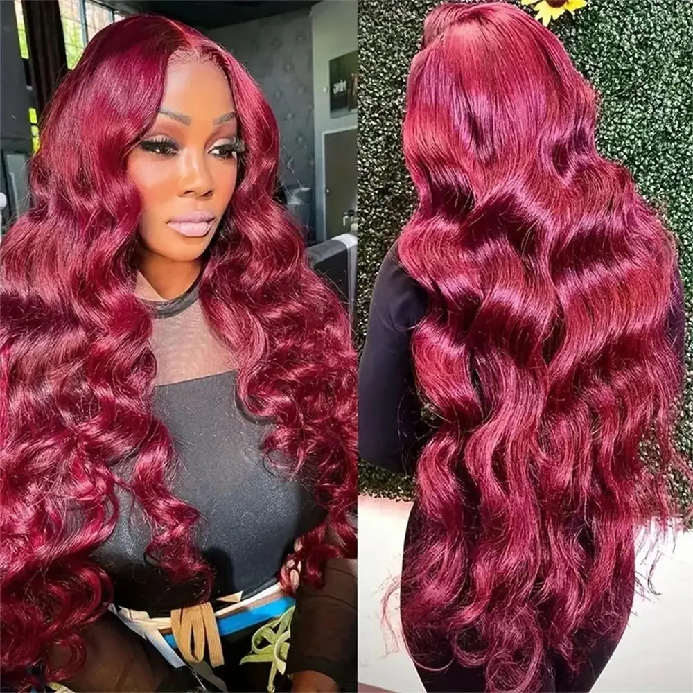 99J Burgundy Lace Front Wigs Human Hair Body Wave 13x6 Lace Frontal Wig Brazilian Colored Wigs 13x4 Red Lace Frontal Wig
99J Burgundy Lace Front Wigs Human Hair Body Wave 13x6 Lace Frontal Wig Brazilian Colored Wigs 13x4 Red Lace Frontal Wig