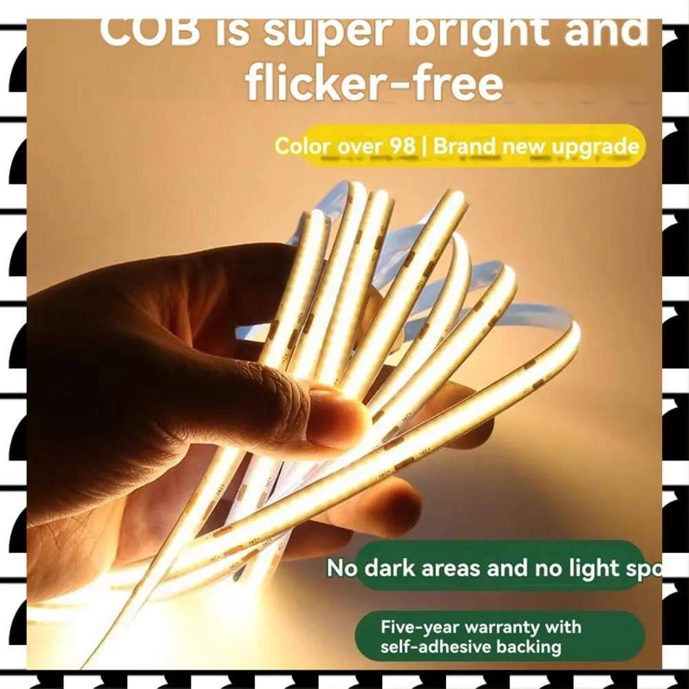 A44U 5M Low Voltage 24V 320 Leds/M COB Strip 8MM Width White Light Flexible Cabinet Light Strip Self-Adhesive Natural White Ligh
A44U 5M Low Voltage 24V 320 Leds/M COB Strip 8MM Width White Light Flexible Cabinet Light Strip Self-Adhesive Natural White Ligh
