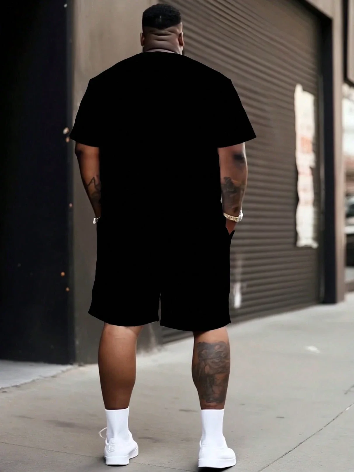 Men's Casual Streetwear Sports Set Black T-Shirt And Shorts With Drawstring Pockets
Men's Casual Streetwear Sports Set Black T-Shirt And Shorts With Drawstring Pockets