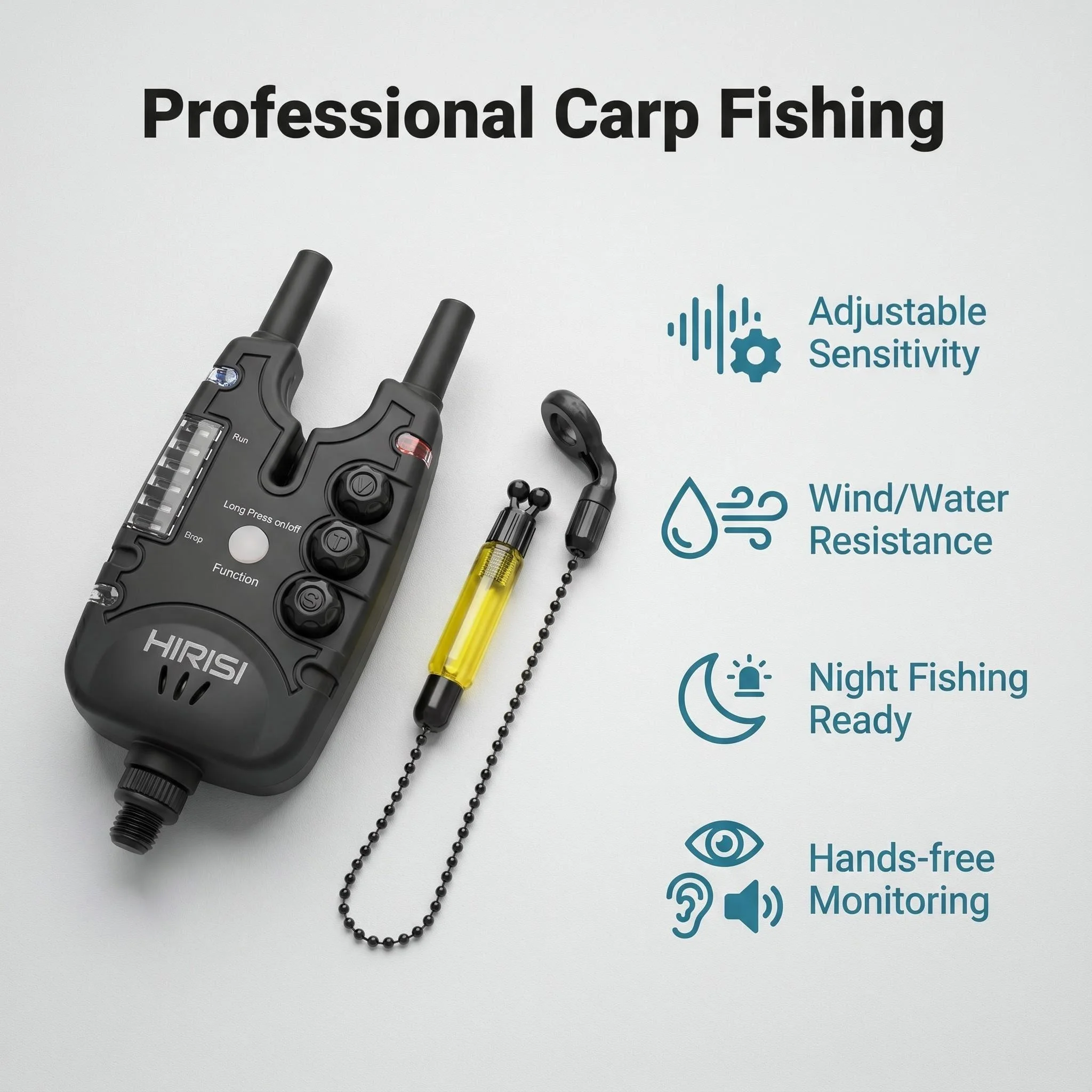 Hirisi Carp Fishing Bite Alarms Set with Swingers, LED Bite Indicator, Waterproof Fishing Alarm for Coarse Fishing B150
Hirisi Carp Fishing Bite Alarms Set with Swingers, LED Bite Indicator, Waterproof Fishing Alarm for Coarse Fishing B150