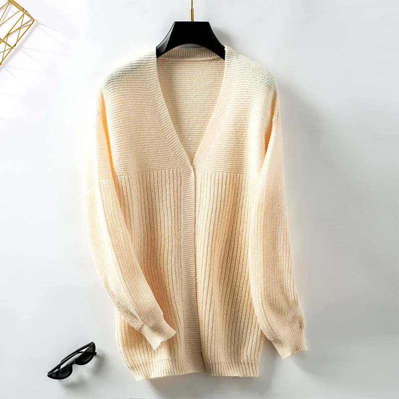 Casual Knitted Cardigan Sweaters for Autumn/Winter Women's Tops 2024 New V-neck Solid Full Sleeve Loose Cardigans for Woman Coat
Casual Knitted Cardigan Sweaters for Autumn/Winter Women's Tops 2024 New V-neck Solid Full Sleeve Loose Cardigans for Woman Coat