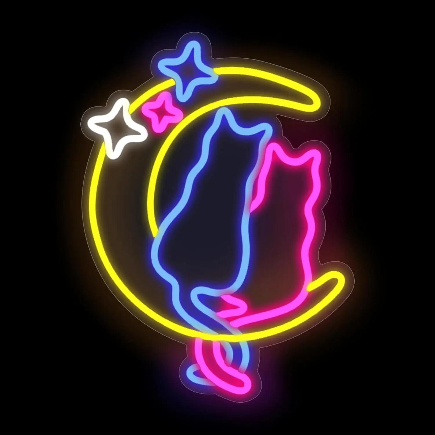 Cute Cat Moon Neon Sign Decor Retro sparkling light, warm hazy, tipsy mood
Cute Cat Moon Neon Sign Decor Retro sparkling light, warm hazy, tipsy mood