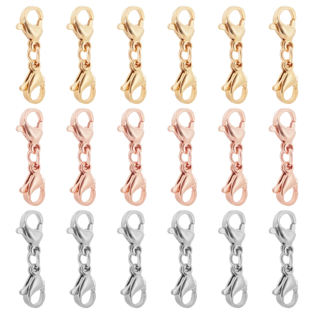 18Pcs 3 Colors 304 Stainless Steel Lobster Claw Clasps Mixed Color 22x6.5x4.5mm 6pcs/color
18Pcs 3 Colors 304 Stainless Steel Lobster Claw Clasps Mixed Color 22x6.5x4.5mm 6pcs/color