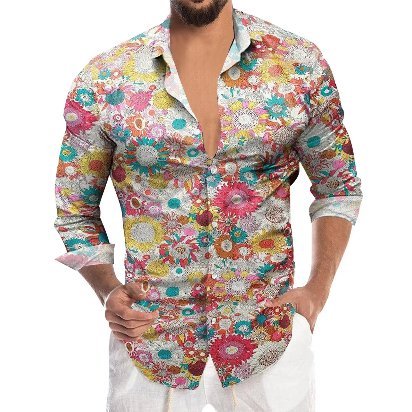 New all-match men's Shirt 3D Retro Floral Print Clothes Fashion Button Lapel Street Trend men's Hawaiian long-sleeved Shirt
New all-match men's Shirt 3D Retro Floral Print Clothes Fashion Button Lapel Street Trend men's Hawaiian long-sleeved Shirt