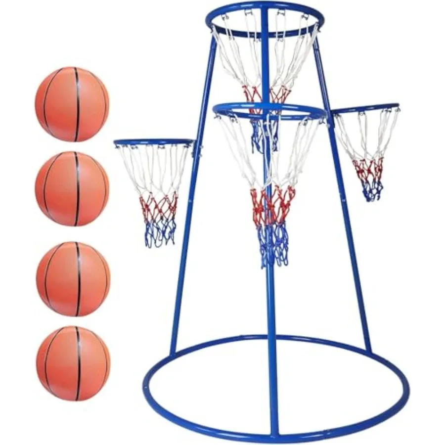 Indoor/Outdoor Toddler Basketball Hoop Set for Ages 3+, Steel Frame, Blue/Red, Includes 4 Balls Air Pump for Backyard, Playgrou
Indoor/Outdoor Toddler Basketball Hoop Set for Ages 3+, Steel Frame, Blue/Red, Includes 4 Balls Air Pump for Backyard, Playgrou