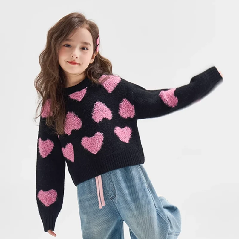 Цветной свитер из жаккардового плетения для девочек-подростков, теплый пуловер с круглым вырезом и вышивкой в форме сердца, вязаный верх, одежда
Цветной свитер из жаккардового плетения для девочек-подростков, теплый пуловер с круглым вырезом и вышивкой в форме сердца, вязаный верх, одежда