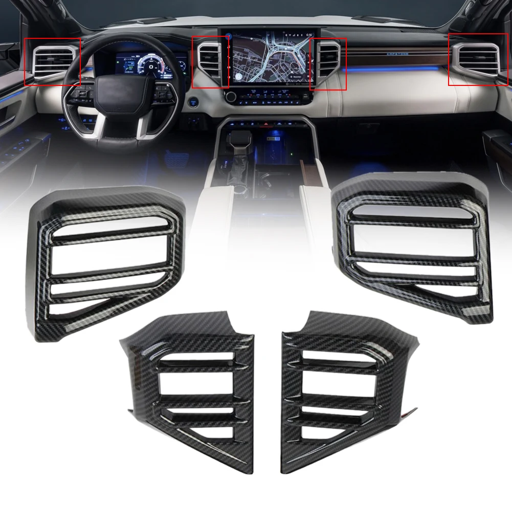 4pcs/Set ABS Car Interior Front Dashboard Side Air Vent Outlet Cover Trim Carbon Fiber Style Fit for Toyota Tundra 2022
4pcs/Set ABS Car Interior Front Dashboard Side Air Vent Outlet Cover Trim Carbon Fiber Style Fit for Toyota Tundra 2022