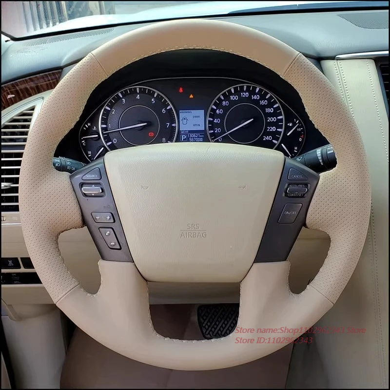 Сшитый вручную нескользящий дышащий прочный кожаный чехол на руль из наппа для Nissan Patrol, аксессуары для салона автомобиля
Сшитый вручную нескользящий дышащий прочный кожаный чехол на руль из наппа для Nissan Patrol, аксессуары для салона автомобиля
