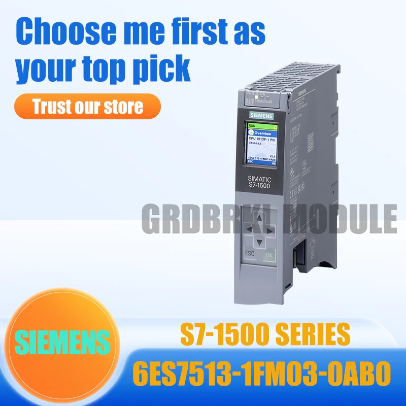 New Original SIEMENS 6ES7513-1FM03-0AB0 SIMATIC S7-1500F CPU 1513F-1 PN PLC Controller
New Original SIEMENS 6ES7513-1FM03-0AB0 SIMATIC S7-1500F CPU 1513F-1 PN PLC Controller
