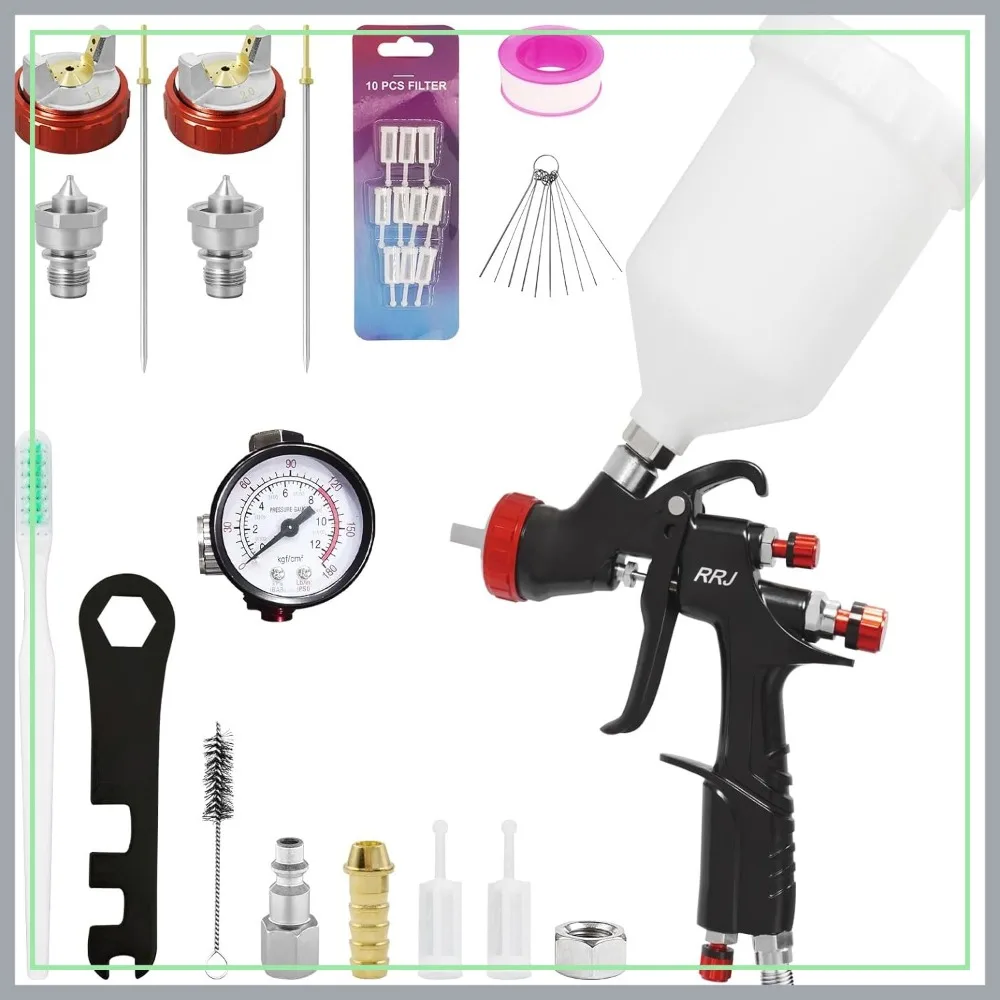 LVLP Air Spray Gun Kit 1.3/1.5/1.7mm Nozzles & Regulator for House Painting Car Primers Top Coat
LVLP Air Spray Gun Kit 1.3/1.5/1.7mm Nozzles & Regulator for House Painting Car Primers Top Coat