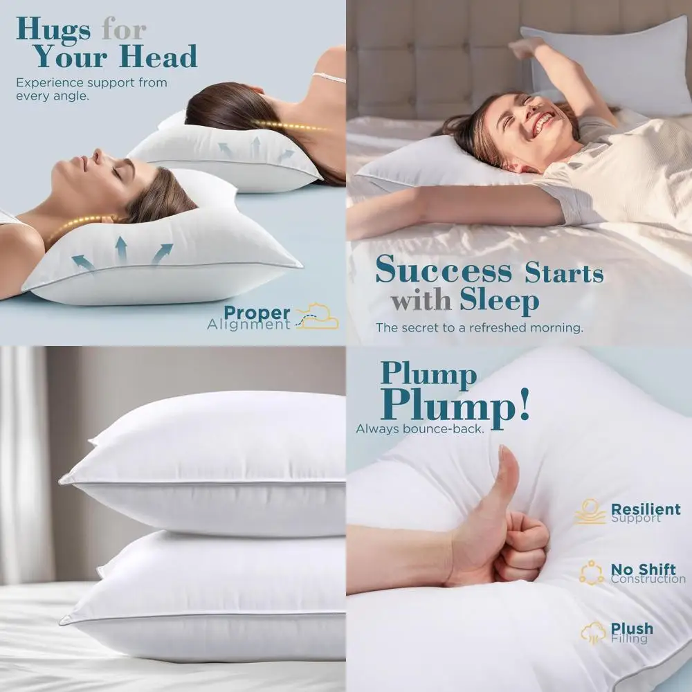 Queen Size Pillows Set of 2, Premium Hotel-Style, Hypoallergenic Down Alternative, Ideal for Side, Back, Stomach Sleepers, Firm
Queen Size Pillows Set of 2, Premium Hotel-Style, Hypoallergenic Down Alternative, Ideal for Side, Back, Stomach Sleepers, Firm