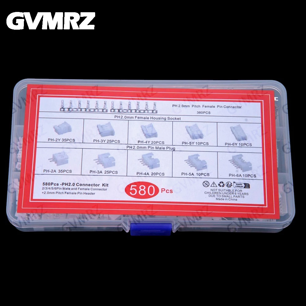 580PCS PH2.0mm pitch 2P 3P 4P 5P 6P straight pin base housing terminal JST connector terminal
580PCS PH2.0mm pitch 2P 3P 4P 5P 6P straight pin base housing terminal JST connector terminal