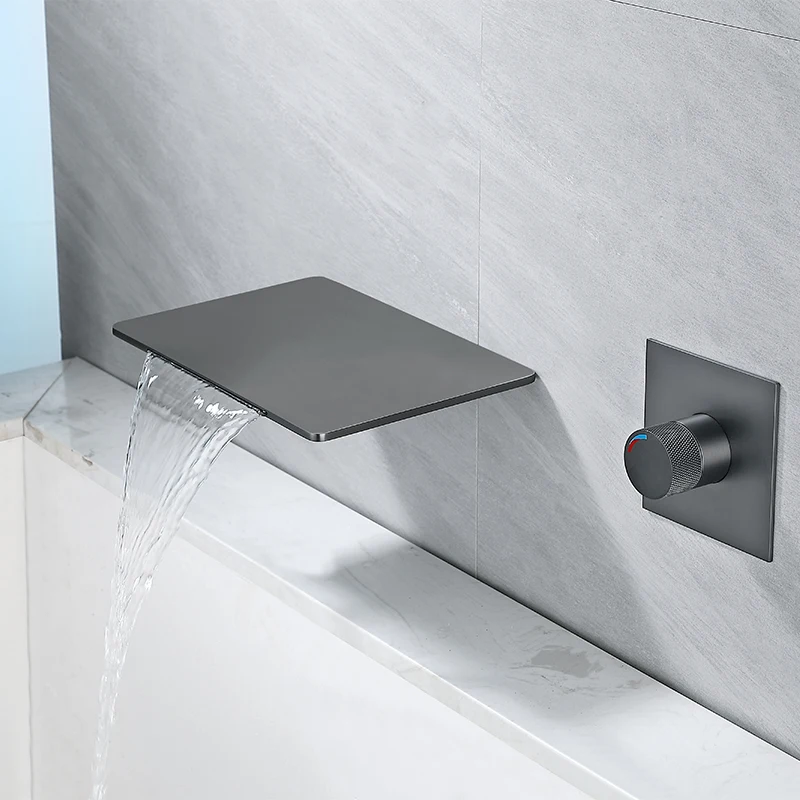Grey Wall Mounted Bathroom Waterfall Bathtub Faucet Set Bathroom Sink Faucet 2 Hole Single Handle Hot And Cold Mixer Taps
Grey Wall Mounted Bathroom Waterfall Bathtub Faucet Set Bathroom Sink Faucet 2 Hole Single Handle Hot And Cold Mixer Taps