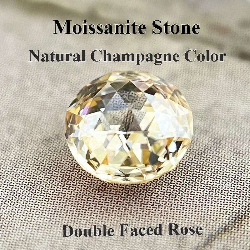 Moissanite Champagne Color Round Shape Double Faced Rose Cut Charms Beads for DIY Jewelry Making Materials with GRA Certificate
Moissanite Champagne Color Round Shape Double Faced Rose Cut Charms Beads for DIY Jewelry Making Materials with GRA Certificate
