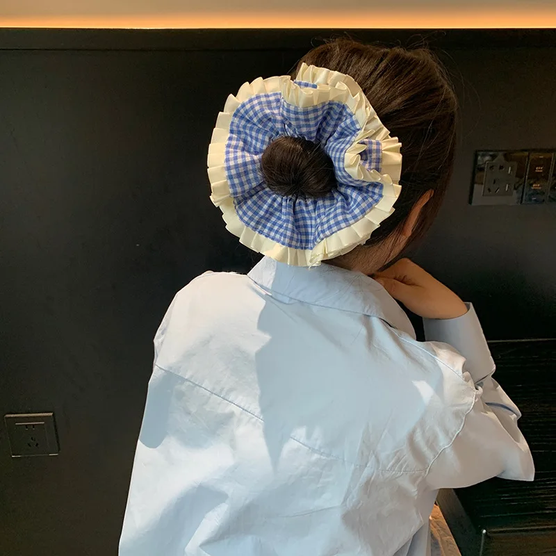 Women's Cute Scrunchies Korean Version Blue Hair Tie Sweet Style Red Checkered Large Intestine Hair Ties Double Layer Lace Buns
Women's Cute Scrunchies Korean Version Blue Hair Tie Sweet Style Red Checkered Large Intestine Hair Ties Double Layer Lace Buns