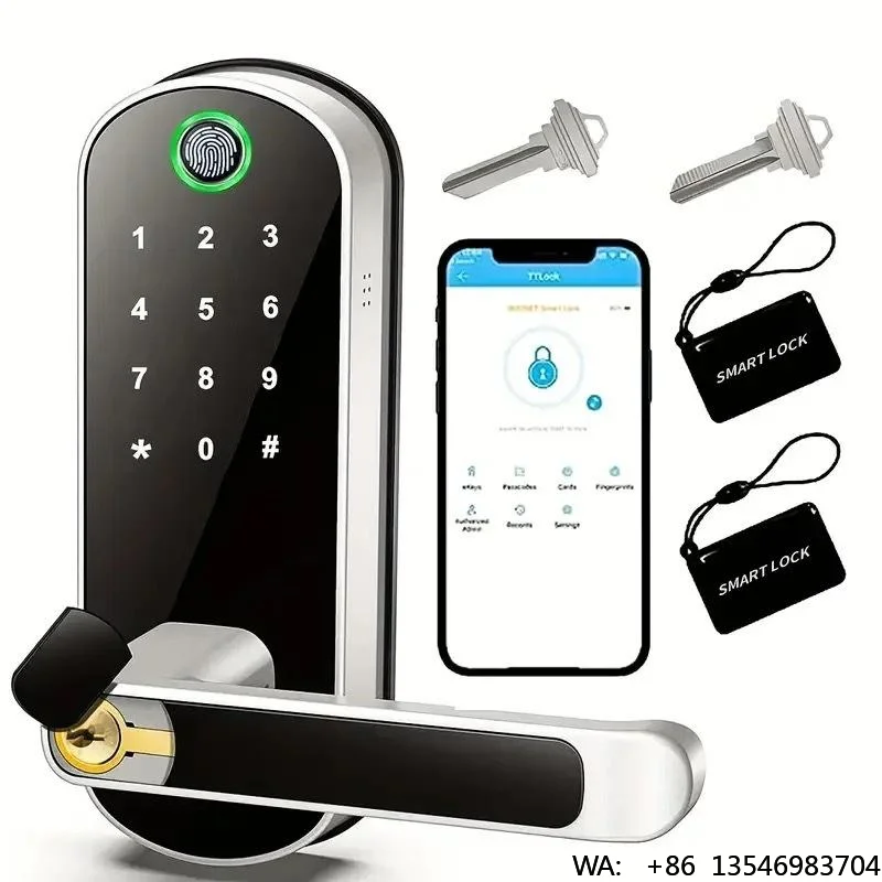 USA WiFi TTLock Cloud Smart Home Device Fingerprint Card Keyless Entry Aluminum Smart Door Lock Handle for Home Apartment
USA WiFi TTLock Cloud Smart Home Device Fingerprint Card Keyless Entry Aluminum Smart Door Lock Handle for Home Apartment