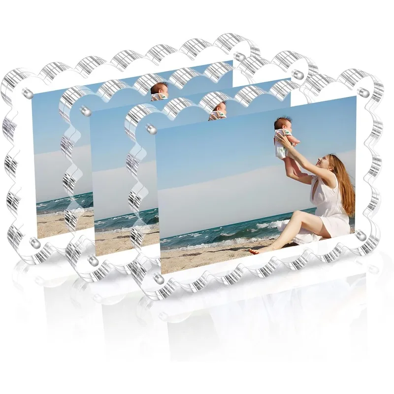 3 Pack Acrylic Picture Frame: 4x6inch Magnetic Picture Frames, Double Sided Magnet Frames,10+10mm Thick Block, Clear Photo
3 Pack Acrylic Picture Frame: 4x6inch Magnetic Picture Frames, Double Sided Magnet Frames,10+10mm Thick Block, Clear Photo