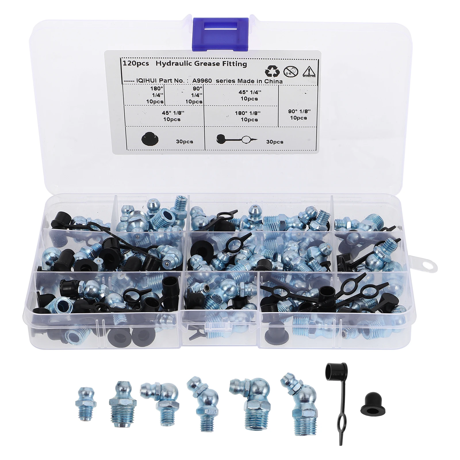 120pcs Galvanized Steel Grease Fittings Durable Replacement Auto Parts Brake Bearing Screw Cap Industrial Hardware Kit
120pcs Galvanized Steel Grease Fittings Durable Replacement Auto Parts Brake Bearing Screw Cap Industrial Hardware Kit