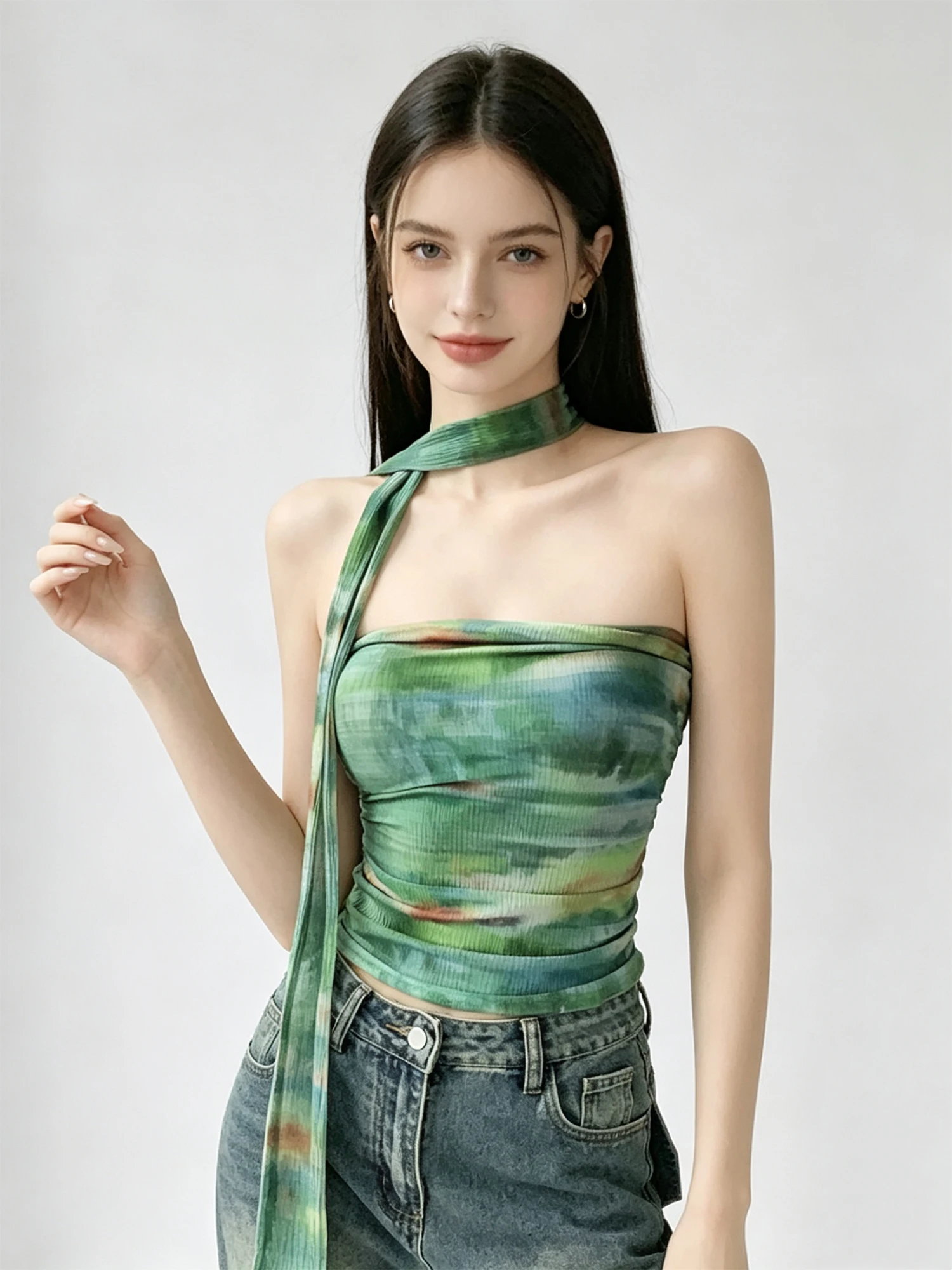 Women Green Tie-dye Bandeau Top Short Cami Top Sleeveless Camisole Summer Cropped Top Vintage Y2K Gyaru Crop Top for Women 2026
Women Green Tie-dye Bandeau Top Short Cami Top Sleeveless Camisole Summer Cropped Top Vintage Y2K Gyaru Crop Top for Women 2026