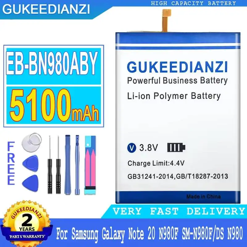 High Capacity Mobile Phone Battery Premium Replacement 5100mAh For Samsung Galaxy Note 20 N980F SM-N980F DS N980 EB-BN980ABY
High Capacity Mobile Phone Battery Premium Replacement 5100mAh For Samsung Galaxy Note 20 N980F SM-N980F DS N980 EB-BN980ABY