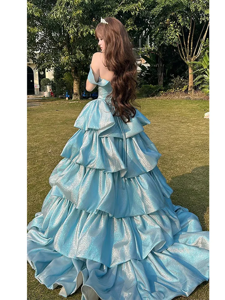 Elegant Blue Evening Gown Women's High-end Graduation 18th Birthday Skirt Student Adult Ceremony Hostess Princess Dress
Elegant Blue Evening Gown Women's High-end Graduation 18th Birthday Skirt Student Adult Ceremony Hostess Princess Dress