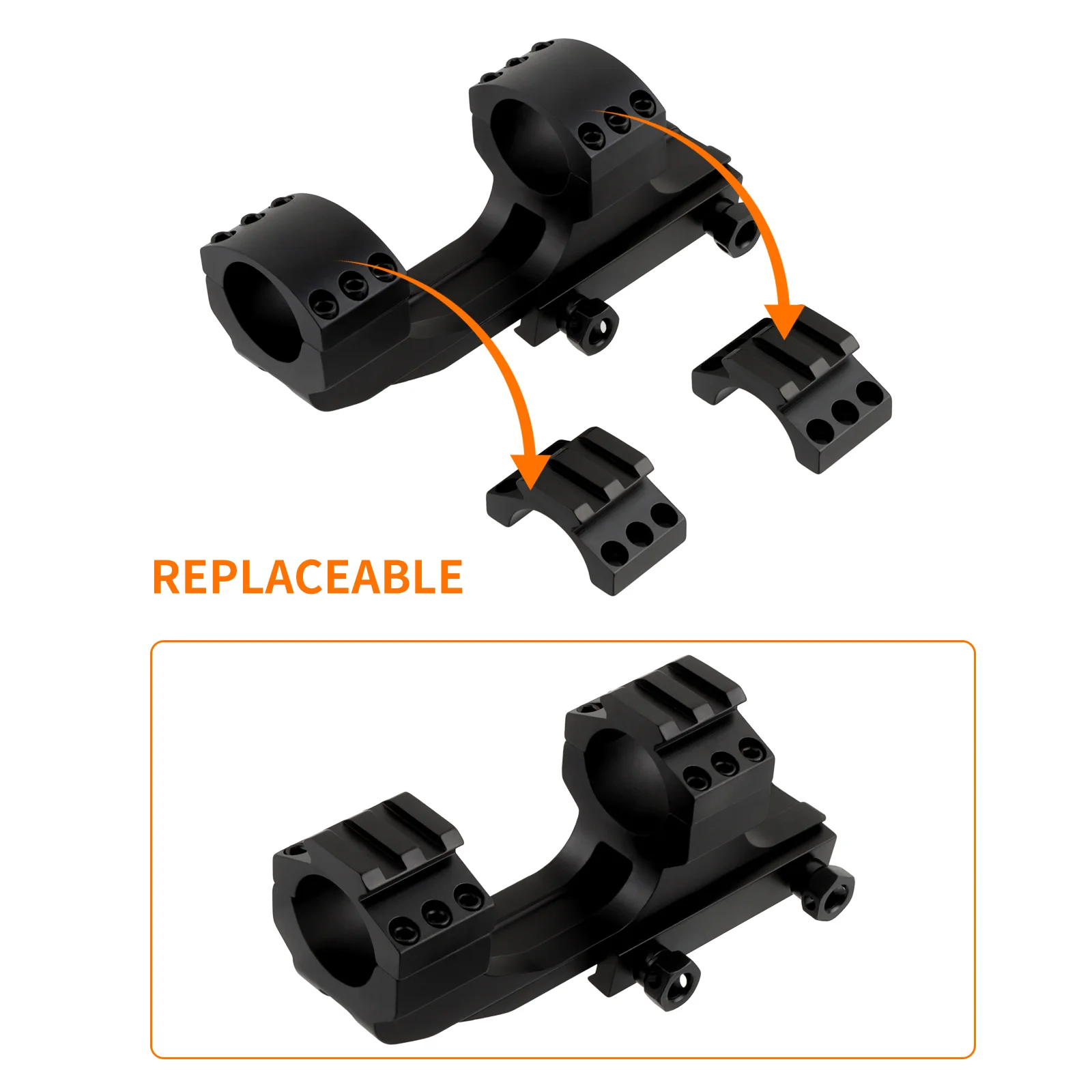 Tactical 1-Piece 25.4mm Diameter Cantilever Dual Ring Scope Mount Hunting Accessories 20mm Base With Replaceable Top Cover
Tactical 1-Piece 25.4mm Diameter Cantilever Dual Ring Scope Mount Hunting Accessories 20mm Base With Replaceable Top Cover