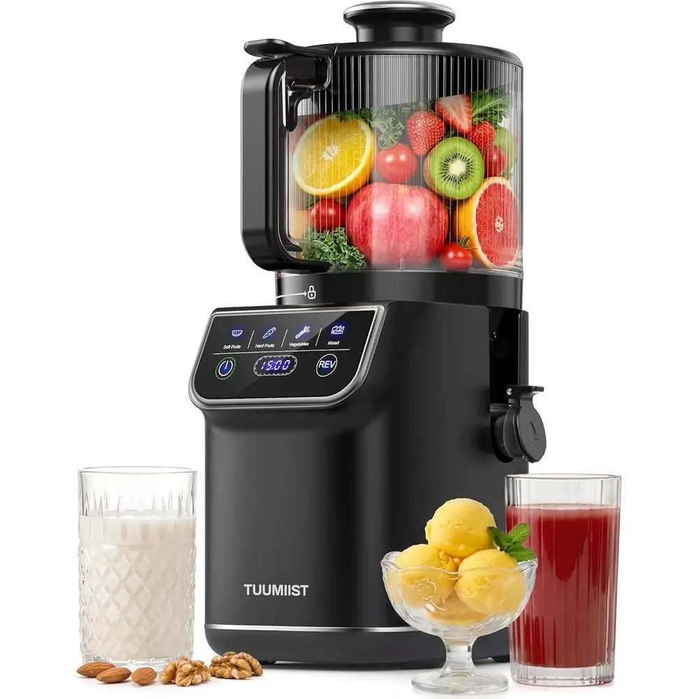 3-in-1 Cold PrJuicer hine, Smart Touch Masticating Juicers or Whole ruit & Vegetable, 6.5" Wide Chute Slow Juicer or Nut Milk &
3-in-1 Cold PrJuicer hine, Smart Touch Masticating Juicers or Whole ruit & Vegetable, 6.5" Wide Chute Slow Juicer or Nut Milk &