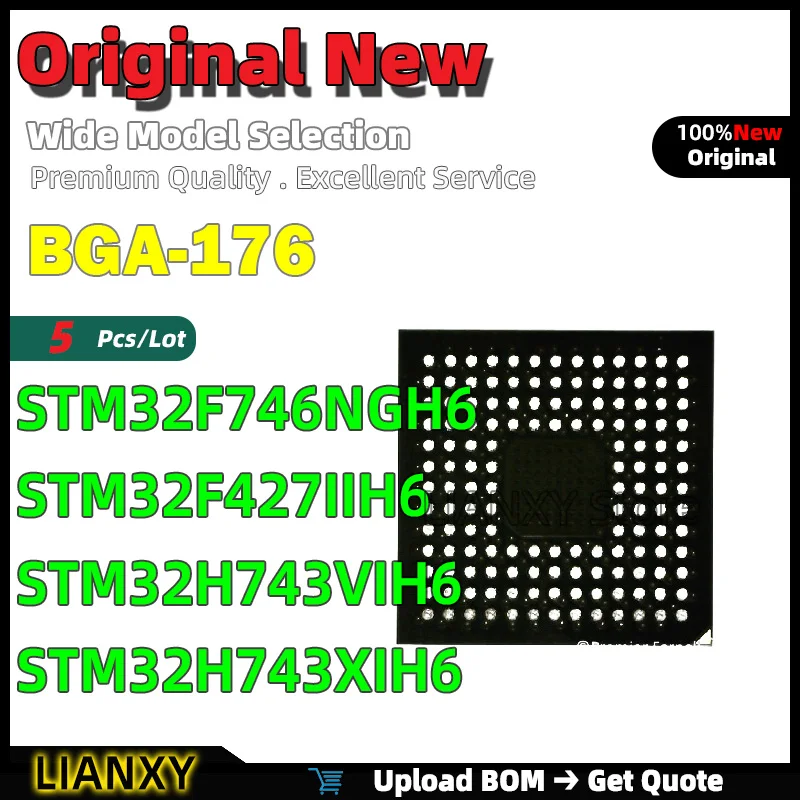 5 шт. BGA-176 STM32F746NGH6 STM32F427IIH6 STM32H743VIH6 STM32H743XIH6 микроконтроллер новый оригинальный
5 шт. BGA-176 STM32F746NGH6 STM32F427IIH6 STM32H743VIH6 STM32H743XIH6 микроконтроллер новый оригинальный