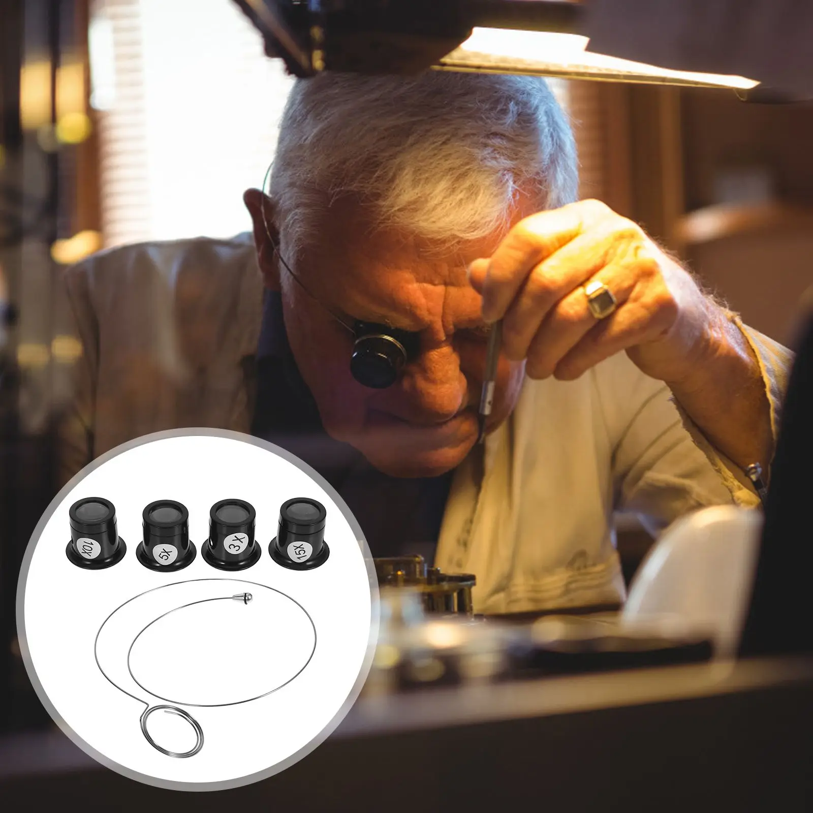 Eye Clip Magnifier Glasses for Watch Repair Portable Jewelers Loupe Head Magnifying Glass Steel Straps Ideal Precision Work
Eye Clip Magnifier Glasses for Watch Repair Portable Jewelers Loupe Head Magnifying Glass Steel Straps Ideal Precision Work