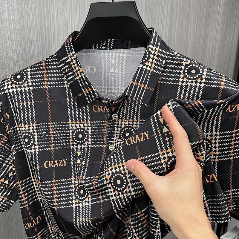 Hot-Selling Man Short-Sleeved Shirt Lapel Single-Breasted Stripe Printing Summer New T-Shirt Ventilate Soft-Touch Men's Clothing
Hot-Selling Man Short-Sleeved Shirt Lapel Single-Breasted Stripe Printing Summer New T-Shirt Ventilate Soft-Touch Men's Clothing