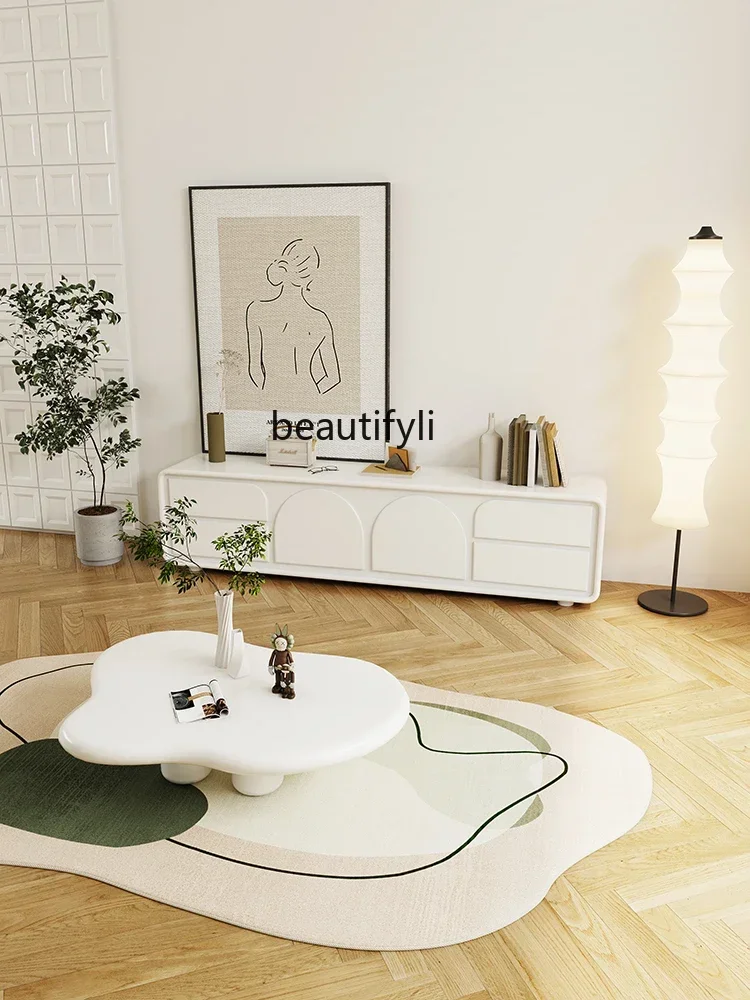 xz1Кремовый стиль, простой современный журнальный столик для маленькой квартиры, комбинированный напольный тип, гостиная, домашняя подставка для телевизора, мебель 
xz1Кремовый стиль, простой современный журнальный столик для маленькой квартиры, комбинированный напольный тип, гостиная, домашняя подставка для телевизора, мебель