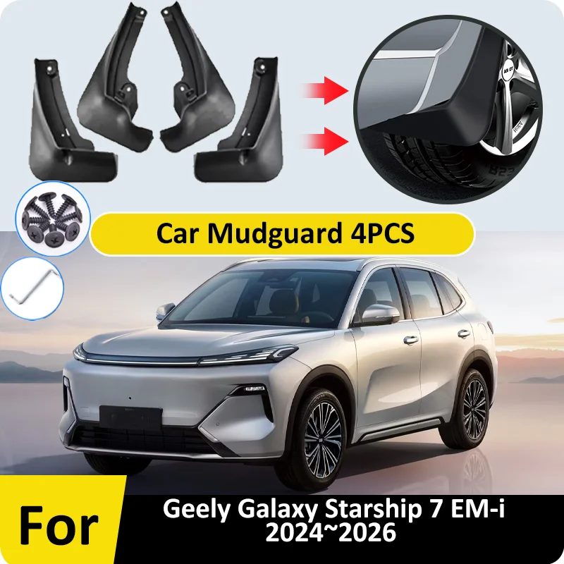 Car Mudguard For Geely Galaxy Starship 7 EM-i 2024 2025 2026 4 pcs Fender Rear Mudguard Mudflap Mud Guard Splash Flaps Accessory
Car Mudguard For Geely Galaxy Starship 7 EM-i 2024 2025 2026 4 pcs Fender Rear Mudguard Mudflap Mud Guard Splash Flaps Accessory
