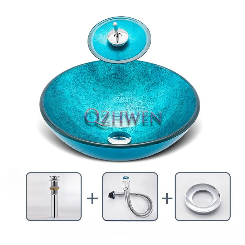 Blue Round Bathroom Sink Tempered Glass Washbasin Home Smooth Surface Hand Wash Pool Hotel Luxury Toilet Vessel Sink with Taps
Blue Round Bathroom Sink Tempered Glass Washbasin Home Smooth Surface Hand Wash Pool Hotel Luxury Toilet Vessel Sink with Taps