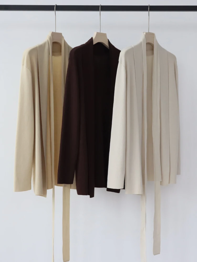 Lacele Silk Knitted Open Cardigan Women's Loose Sle Pure Color Design Spring New Arrival Casual Chic Wrap Outerwear
Lacele Silk Knitted Open Cardigan Women's Loose Sle Pure Color Design Spring New Arrival Casual Chic Wrap Outerwear