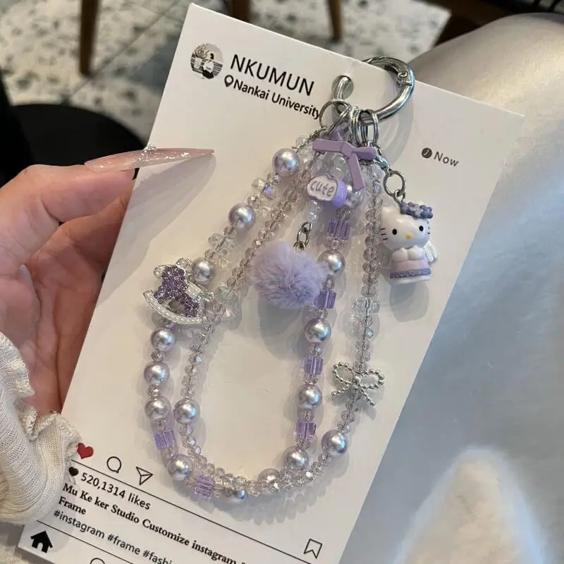 Sanrio Hello Kitty Purple Sparkling Wood Horse Fur Ball Beading Phone Chain Car Keychain Bag Zipper Decorative Pendant Girl Gift
Sanrio Hello Kitty Purple Sparkling Wood Horse Fur Ball Beading Phone Chain Car Keychain Bag Zipper Decorative Pendant Girl Gift