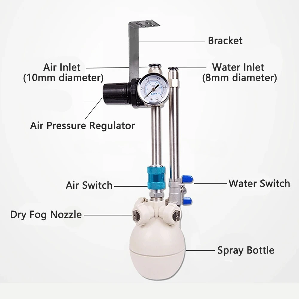 10L/13L/18L Industrial Dry Fog Humidifier Two-Fluid Spray Nozzle Compressed Air Humidification System for Workshop Cooling
10L/13L/18L Industrial Dry Fog Humidifier Two-Fluid Spray Nozzle Compressed Air Humidification System for Workshop Cooling