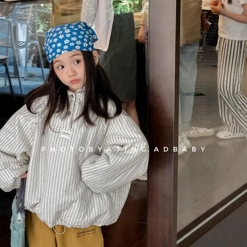 2025 Girls' Autumn Winter Padded Jacket Warm Coat Hooded Striped Tops New Fashion Comfortable Children Clothes 7 To 12 Years Old
2025 Girls' Autumn Winter Padded Jacket Warm Coat Hooded Striped Tops New Fashion Comfortable Children Clothes 7 To 12 Years Old