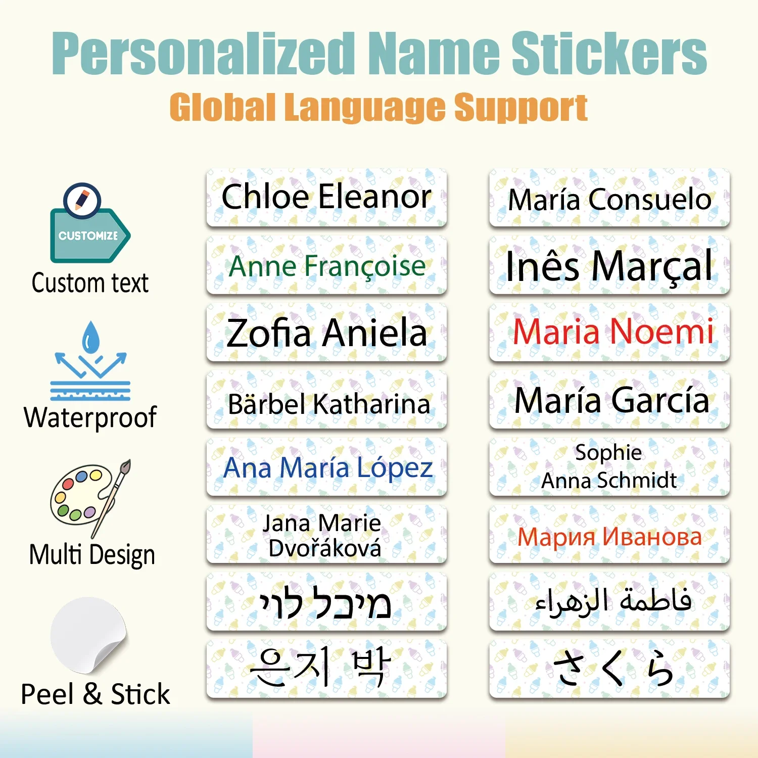Personalized Name Labels Custom Waterproof Stickers Stick on Tag Kids Teacher Parents School Daycare Camp Pack Icecream Pattern
Personalized Name Labels Custom Waterproof Stickers Stick on Tag Kids Teacher Parents School Daycare Camp Pack Icecream Pattern
