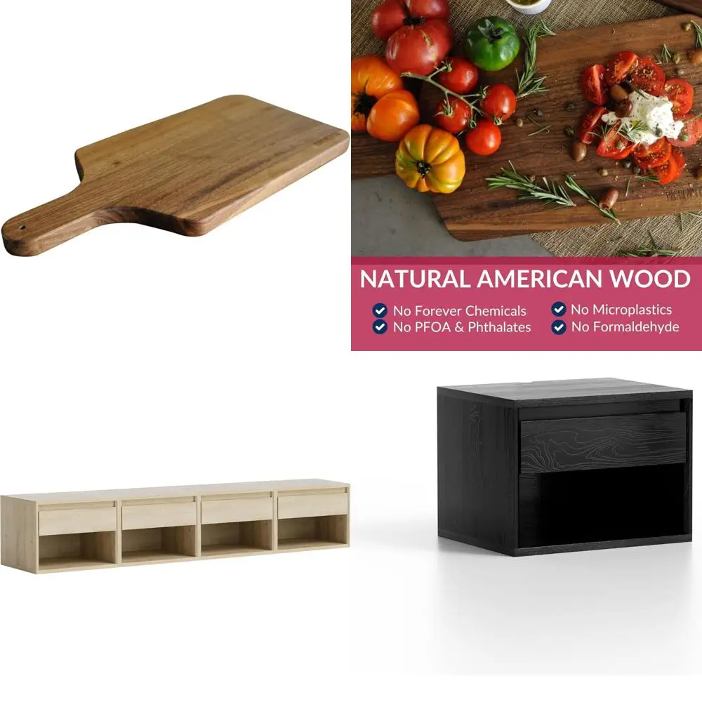 Sustainable Hardwood Walnut Butcher Block Cutting Board with Handle, 8x17 inches - Made in USA for Kitchen Use
Sustainable Hardwood Walnut Butcher Block Cutting Board with Handle, 8x17 inches - Made in USA for Kitchen Use