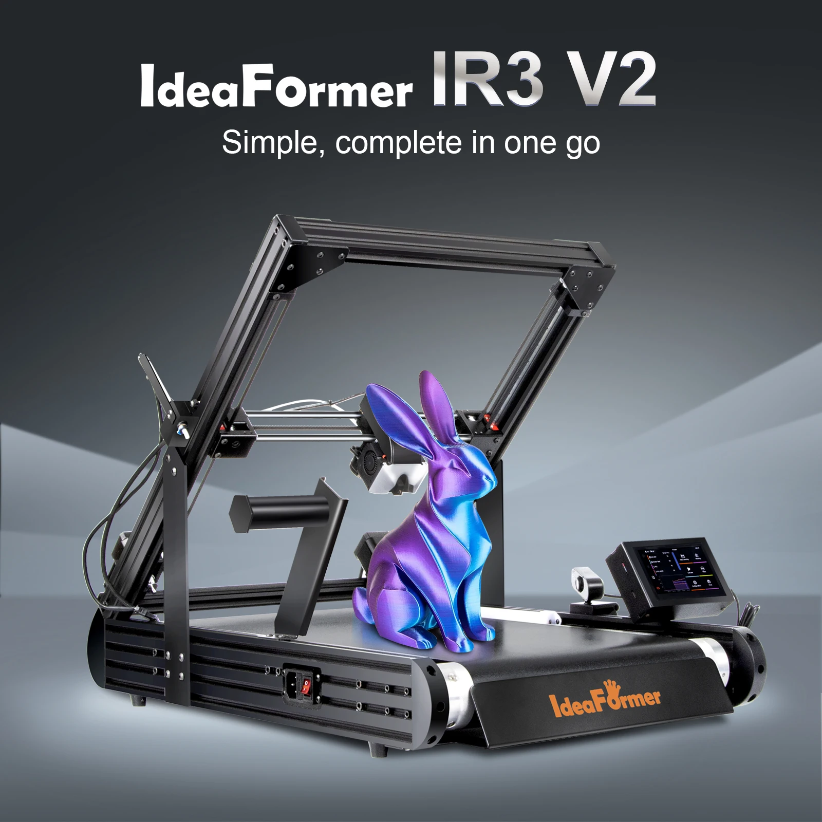 IdeaFormer 2026 New FDM 3D Printer IR3 V2 Infinite Z Metal Auto-levelling 3D Printers Machine With Extended Tray Upgrade
IdeaFormer 2026 New FDM 3D Printer IR3 V2 Infinite Z Metal Auto-levelling 3D Printers Machine With Extended Tray Upgrade