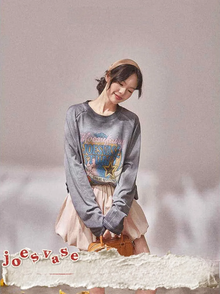 Свободный хлопковый лонгслив с винтажным принтом, удобный, дышащий, для девочек, с круглым вырезом, с изображением девушки и цветочной вазы
Свободный хлопковый лонгслив с винтажным принтом, удобный, дышащий, для девочек, с круглым вырезом, с изображением девушки и цветочной вазы