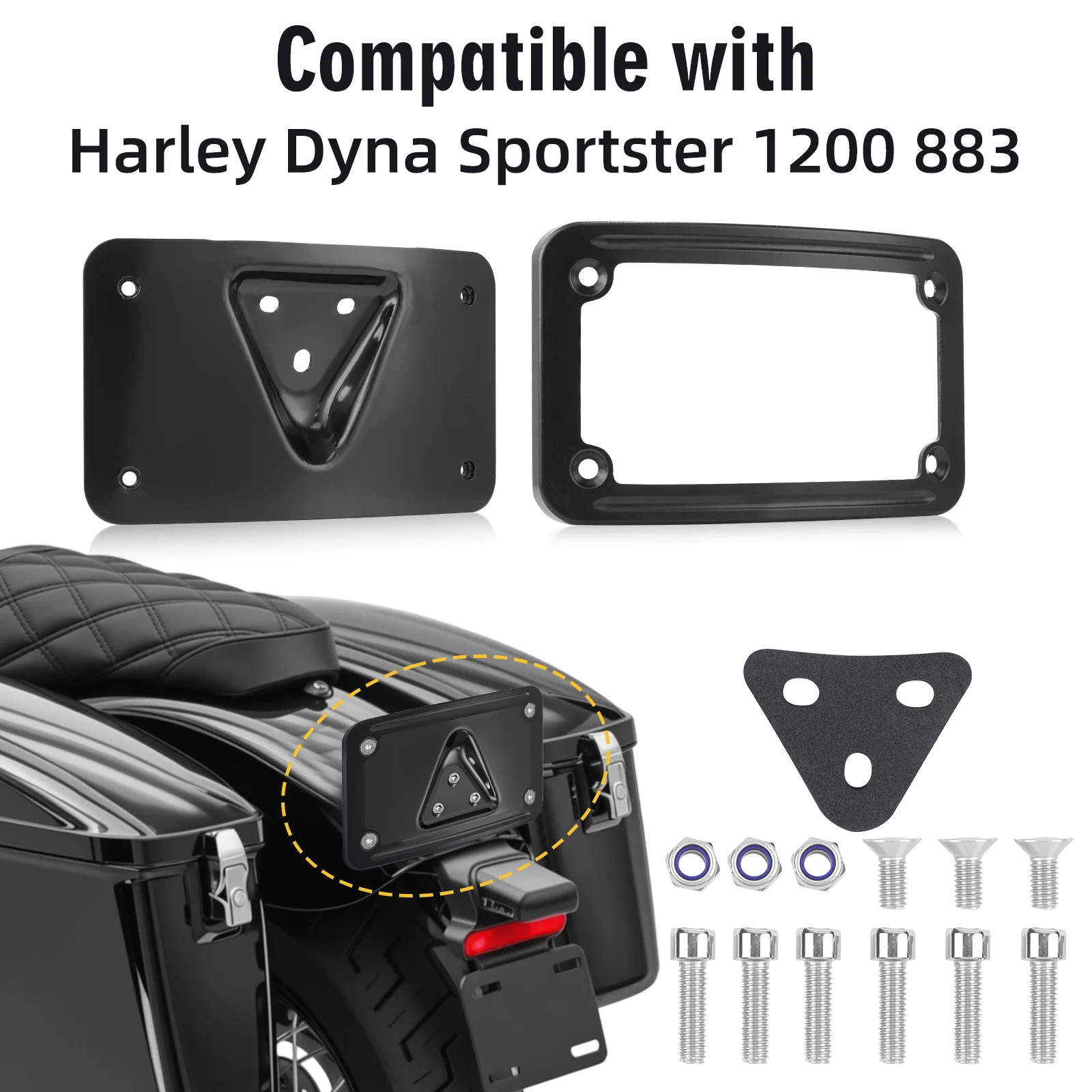 Car Bumper License Plate Mount with Frame For Harley Dyna Sportster 1200 883 VTX1300R/S/T 2003-2009 VTX1800R/S/T 2002-2008
Car Bumper License Plate Mount with Frame For Harley Dyna Sportster 1200 883 VTX1300R/S/T 2003-2009 VTX1800R/S/T 2002-2008