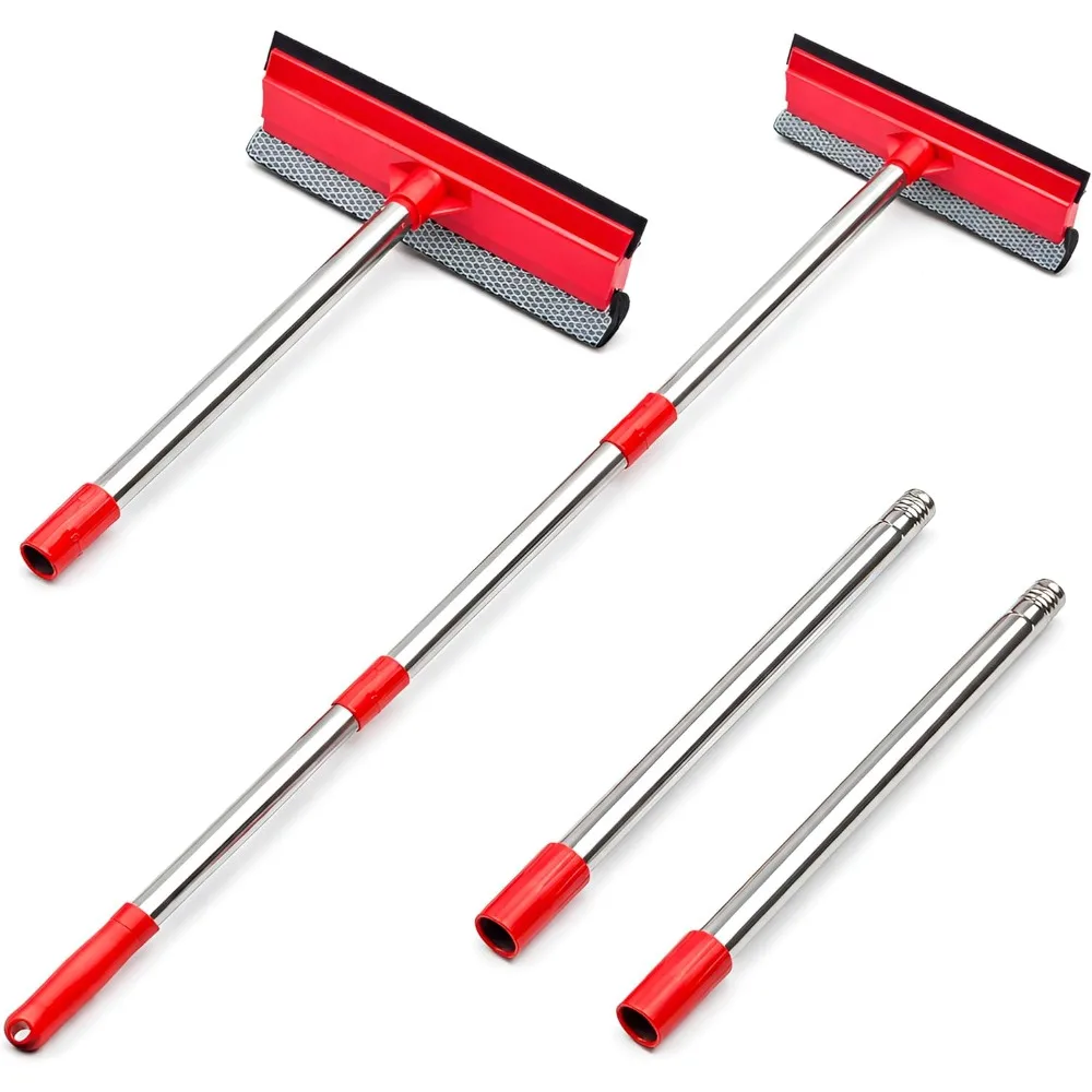 2-in-1 Window Squeegee with 55 Inch Extension Pole Long Handle Glass Cleaner Tool for High Outdoor Window Car Windshield
2-in-1 Window Squeegee with 55 Inch Extension Pole Long Handle Glass Cleaner Tool for High Outdoor Window Car Windshield