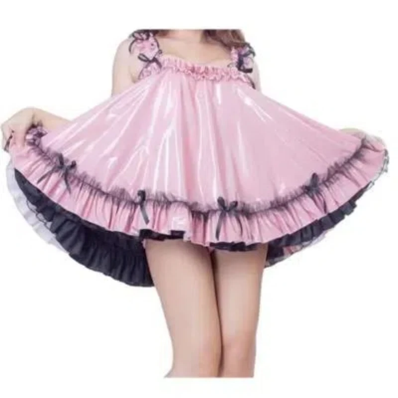 Fashion Sexy Off-shoulder Girl Princess Pink Suspender Pvc Nightdress Home Casual Dress Maid Dress Can Be Customized
Fashion Sexy Off-shoulder Girl Princess Pink Suspender Pvc Nightdress Home Casual Dress Maid Dress Can Be Customized